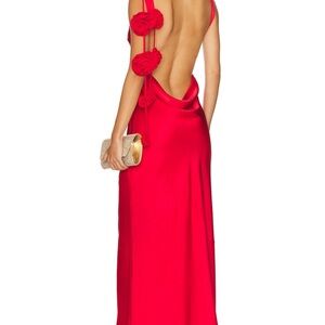 Lovers + Friends Vibrant Red Backless Dress